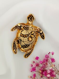 Duży kolorowy żółw z cyrkoniami - 3