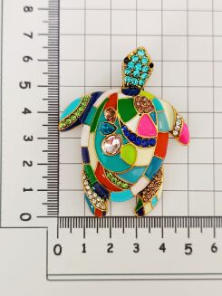 Duży kolorowy żółw z cyrkoniami - 2