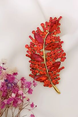 Czerwone pióro/liść