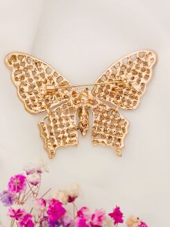 Duży motyl z perłami i cyrkoniami - 3
