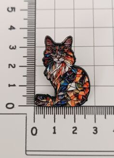 Broszka kota w pięknej kolorystyce - 3