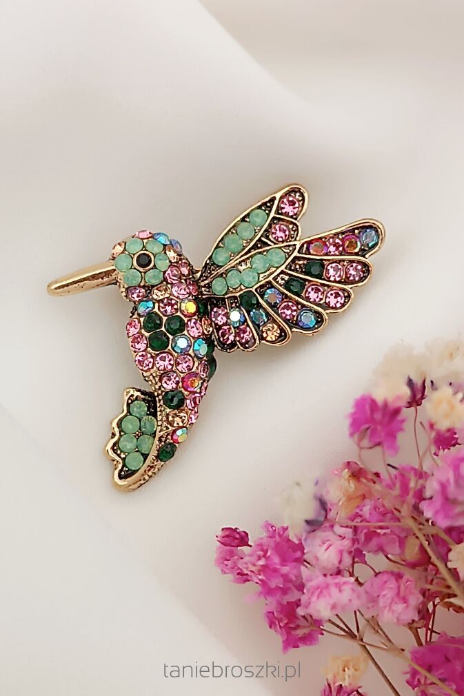 Kolorowy koliberek z cyrkoniami