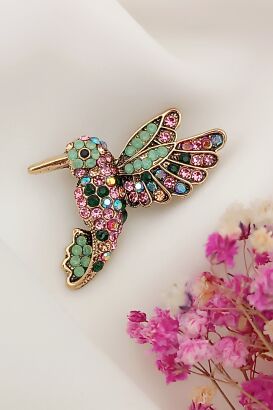 Kolorowy koliberek z cyrkoniami