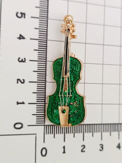 Zielone skrzypce z ręcznie robionymi strunami - 2