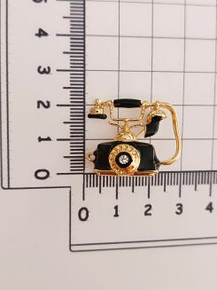 Czarno złoty retro telefon - 2