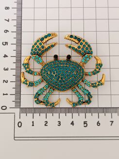 Duży niebieski krab z cyrkoniami - 3