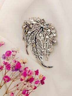 Liście z zielonymi i żółtymi cyrkoniami - 2