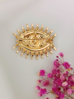 Super broszka oko z brązowymi cyrkoniami - 3