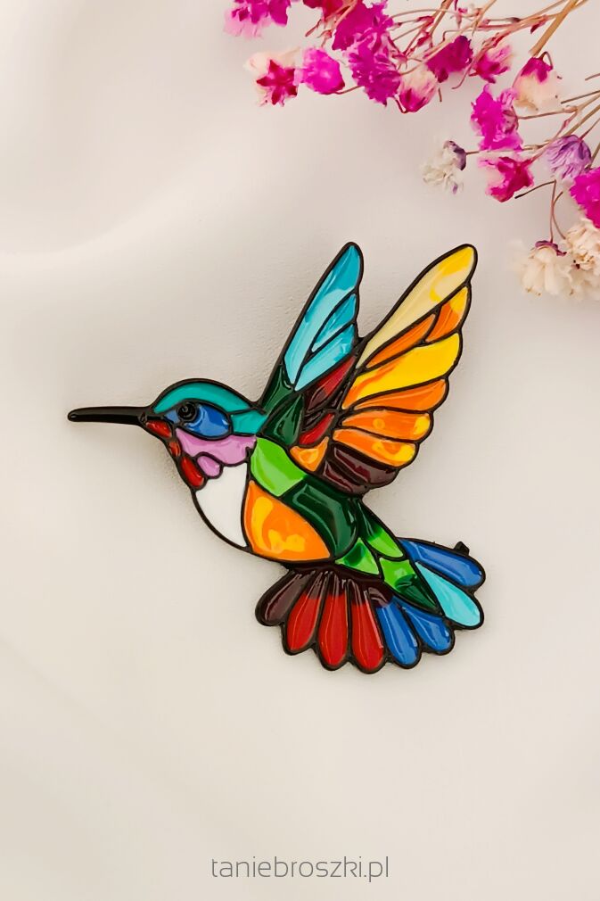 Koliberek w cudnej kolorystyce. Jak malowany witraż.
