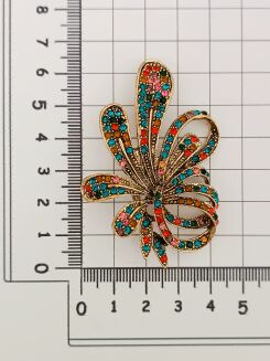 Kolorowa broszka z cyrkoniami - 3