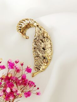 Piękne pióro liść z cyrkoniami - 3