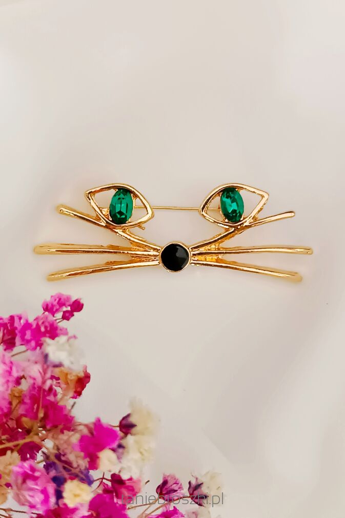 Śliczna broszka oczy kota