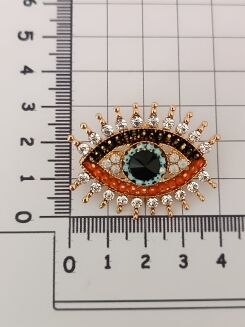 Piękna broszka oko z cyrkoniami - 2