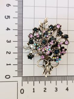 Piękny bukiet granatowo liliowy - 3