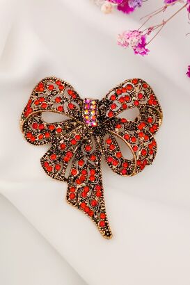 Czerwono złota kokarda