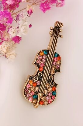 Kolorowe skrzypce z cyrkoniami