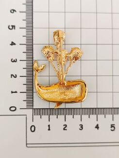 Super broszka wieloryb z cyrkoniami - 3