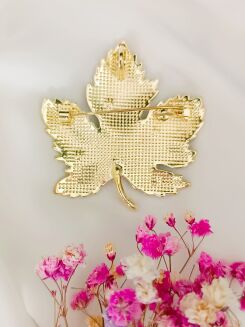 Zielony liść z cyrkoniami - 3