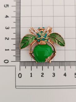 Zielona pszczoła z cyrkoniami - 3