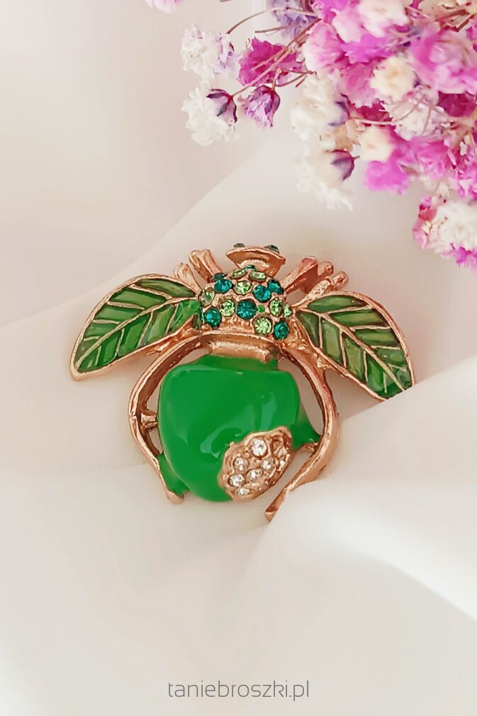 Zielona pszczoła z cyrkoniami