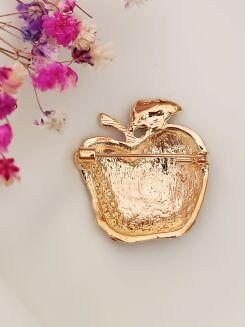 Super broszka nadgryzione jabłko z cyrkoniami - 3